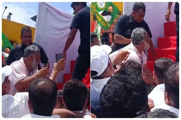 Patna : सांसद पप्पू यादव को राहुल गांधी के विरोध-मार्च वाली गाड़ी में चढ़ने से रोका गया