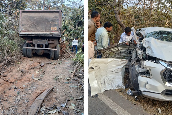 Jadugoda : रोहनी बेड़ा में भीषण सड़क हादसा, हाईवा–कार की टक्कर में तीन घायल