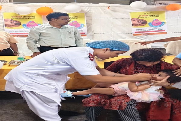 Jhargram : झाड़ग्राम में अभियान मोड में पल्स पोलियो टीकाकरण अभियान का हुआ शुभारंभ, घर-घर सर्वे कर पिलायी जाएगी खुराक