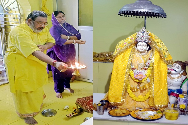 Jamshedpur : बिरसानगर के मॉ पीताम्बरा मंदिर में चौथे दिन हुई विशेष पूजा अर्चना, भक्तों के बीच बंटा प्रसाद